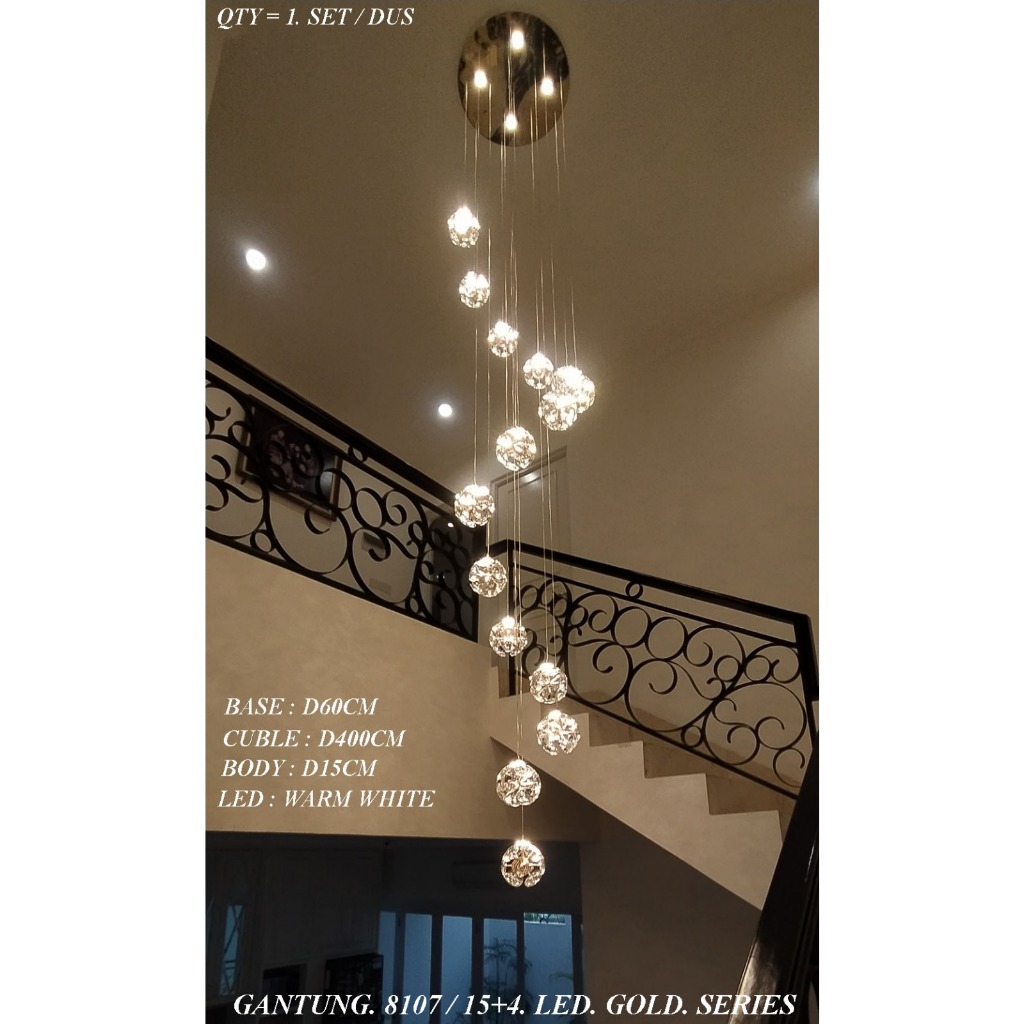 Lampu Gantung Void Kristal  LED 8107