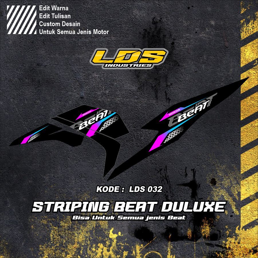 striping honda beat deluxe/beat street 2021-2023 variasi list sticker - Striping  LDS01