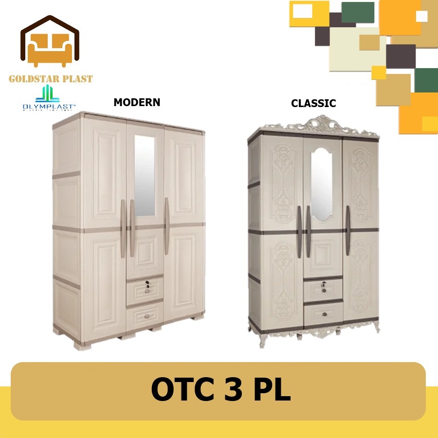 Olymplast Lemari Pakaian Plastik 3 PIntu/Lemari Pakaian Gantung/OTC 3 PL SERIES [GOSEND]