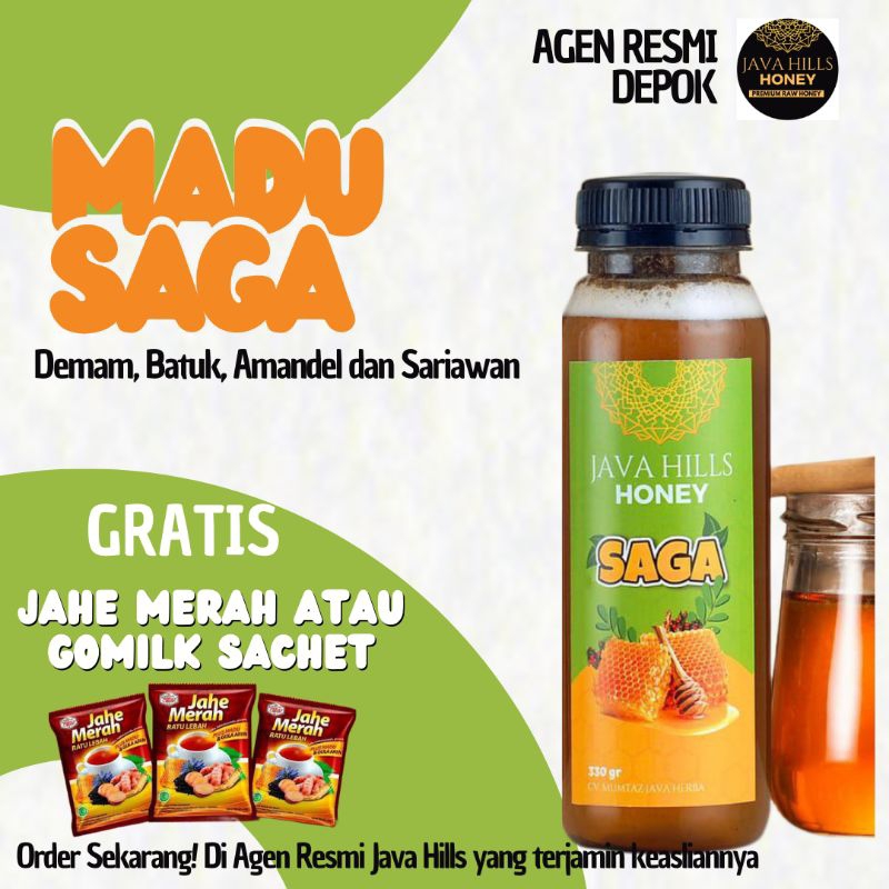 

MADU SAGA HERBAL Mengatasi Sariawan Batuk pada anak dan dewasa mimisan Asma Diare Sembelit susah buang air besar Radang tenggorokan Panas dalam berat 320gr by Java Hills Honey BPOM JavaHills honey bisa COD Grosir Reseller Marketer