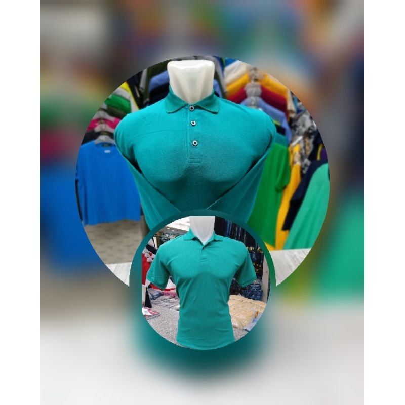 Kaos kerah polo premium hijau tosca merk 607 pratama