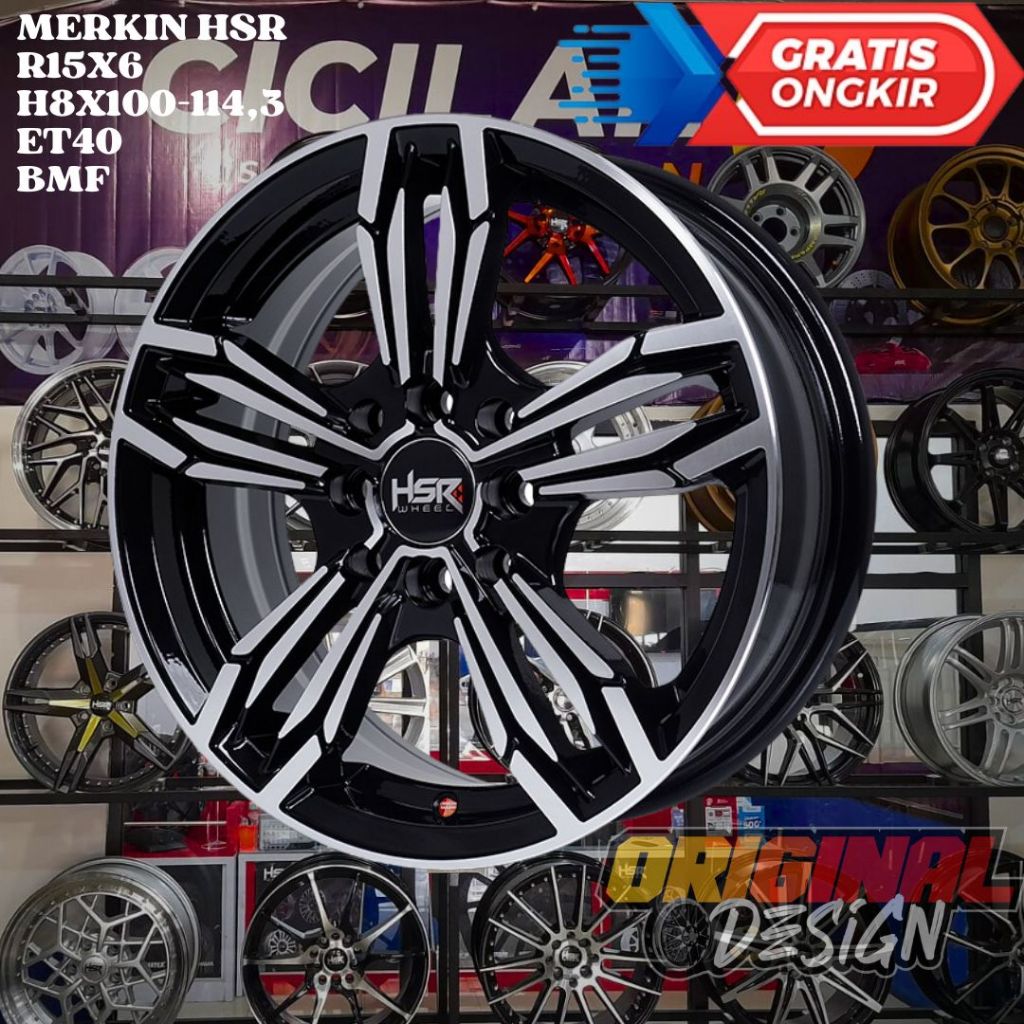 Velg Mobil Ring 15 HSR MERKIN R15 LEBAR 6 INCH LOBANG BAUT 4 ET40 BMF