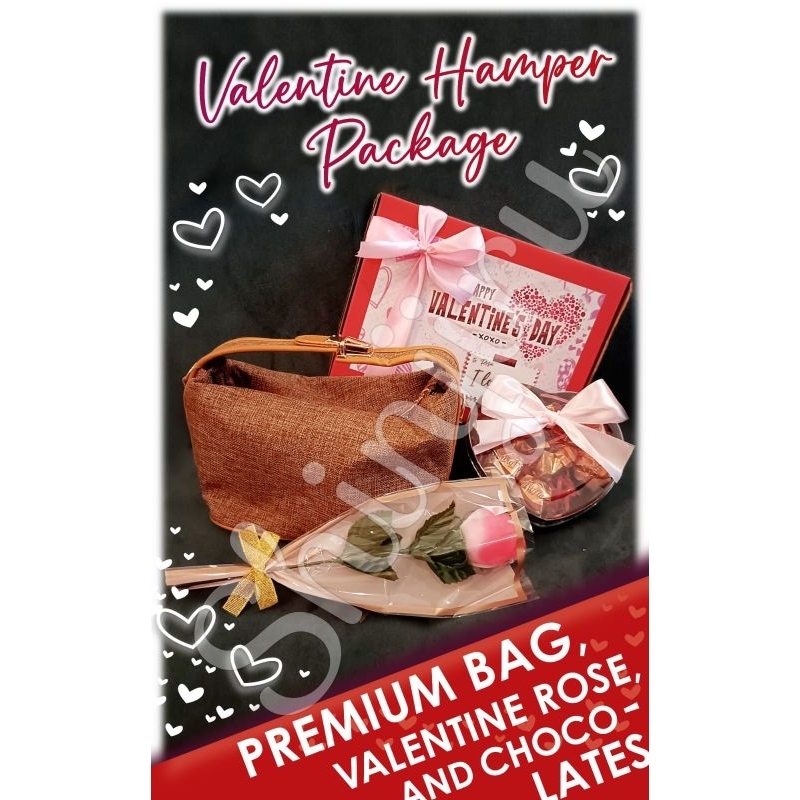 

Promo!!! Kado Valentine Hadiah Kasih Sayang dgn Bunga Mawar, Coklat & Premium Bag Special Edition Hampers 2024 Ready stock