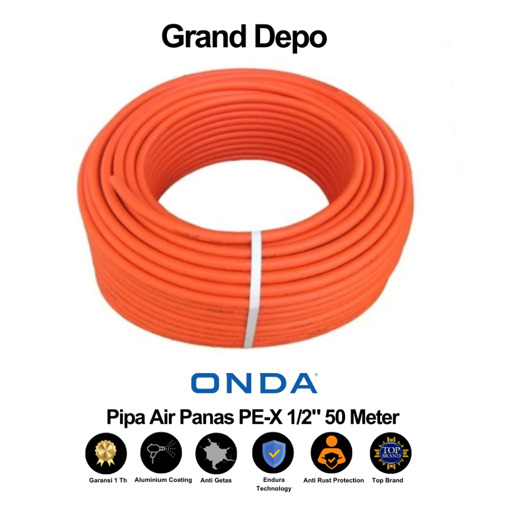 Onda Pipa Air Panas PE-X 1/2" 50 Meter / Pex Al Pex Onda / Pipa Air Panas Onda