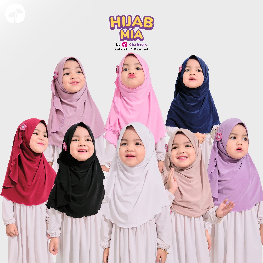 KHAIREEN Hijab Mia (0-3 tahun) Hijab Jersey Anak Hijab Instan Anak