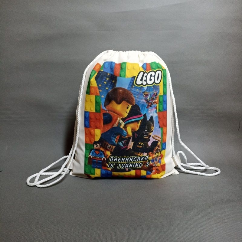 [BISA CUSTOM NAMA ANAK SATU-SATU] Goodie Bag Tas Serut / Souvenir Ulang Tahun Belacu / Tas Ransel Se