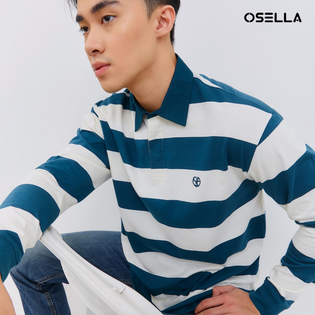 Osella Retro Rugby Polo Shirt 202740016 | Kaos Lengan Panjang Pria