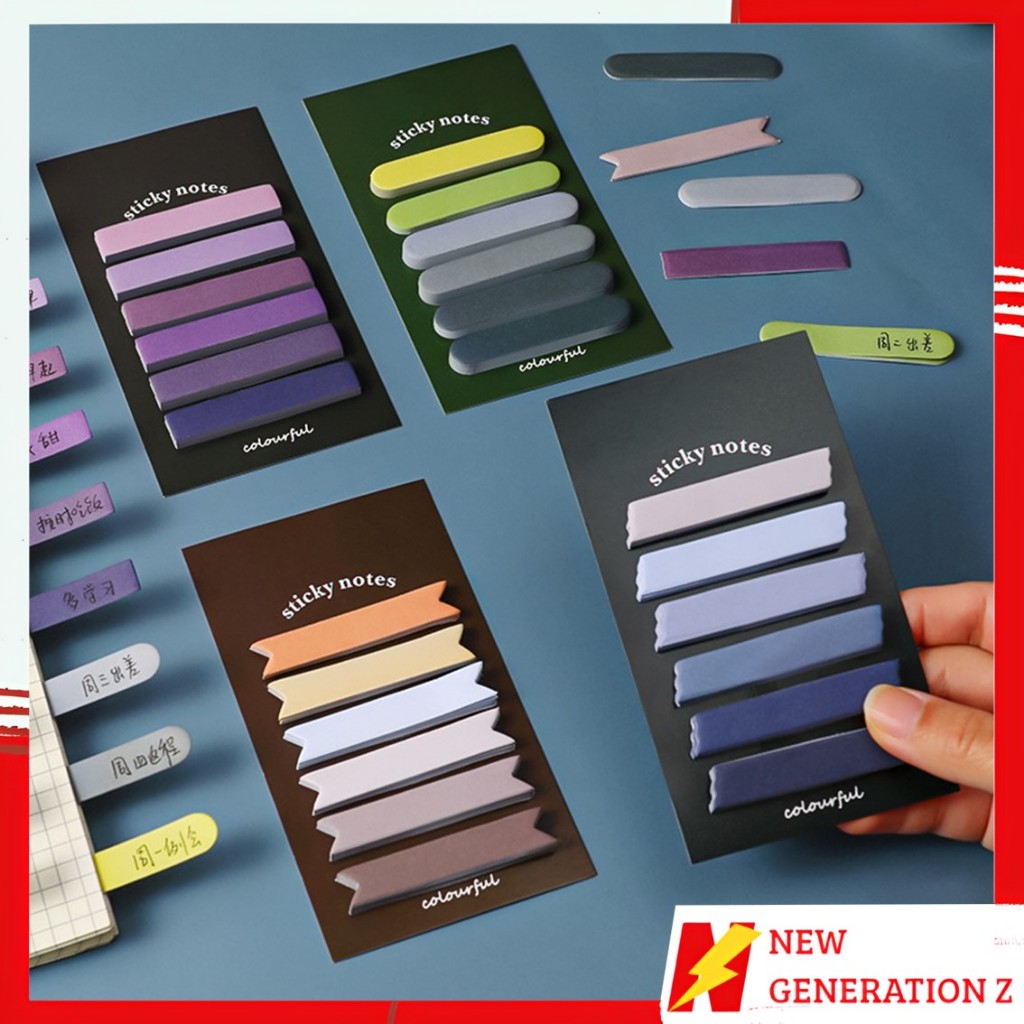 

NGZ Sticky Note Gradiasi 6in1 Tempelan Kertas Catatan 120 Lembar Kertas Notes Morandi Warna Gradasi Label Indeks Kertas Deco Colourful Diy Jurnal Planner Mini Memo Bookmark Notepad Alat Tulis Kantor Sekolah