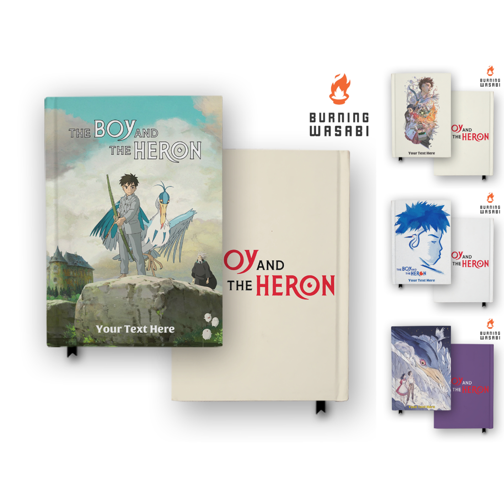 

Buku Catatan Notebook Ghibli Boy and The Heron Hardcover Custom Nama Diary Gift Jurnal Agenda Burning Wasabi A5 A6