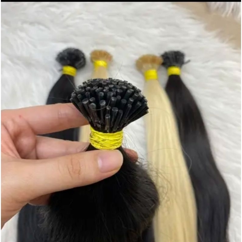 rambut sambung hitam natural 60 cm rambut asli 100%