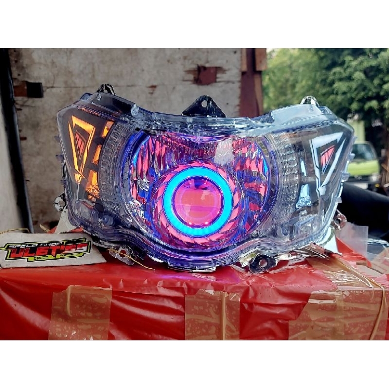 sein running reflektor lampu depan yamaha mio soul gt 115 / xeon gt 125 custom projie lazy sein runn