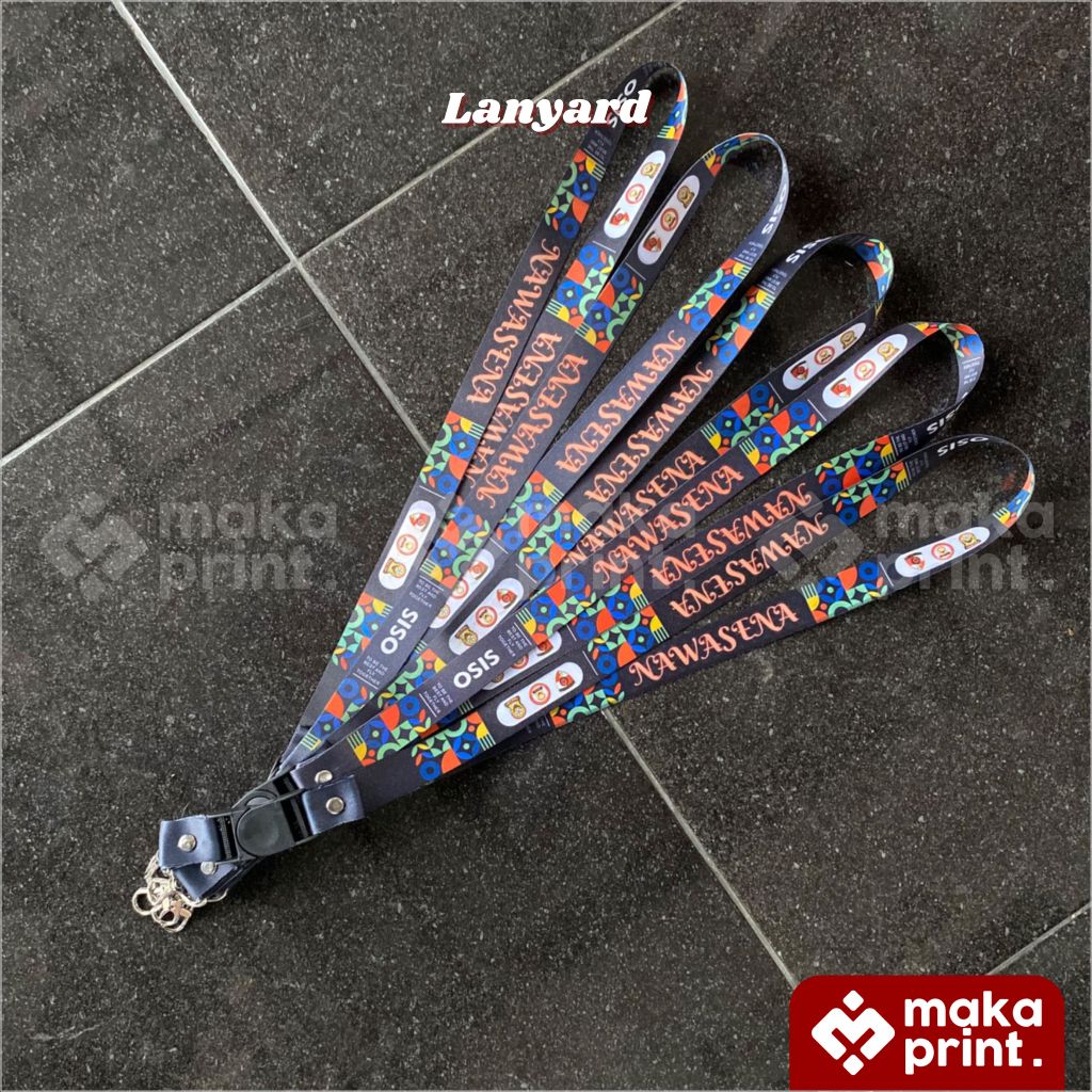 

Lanyard Custom Printing 2 Cm Full Color Print Sublim 2 Sisi - Cetak Tali ID Card Custom - Tali Lanyard Custom - Nametag Custom -