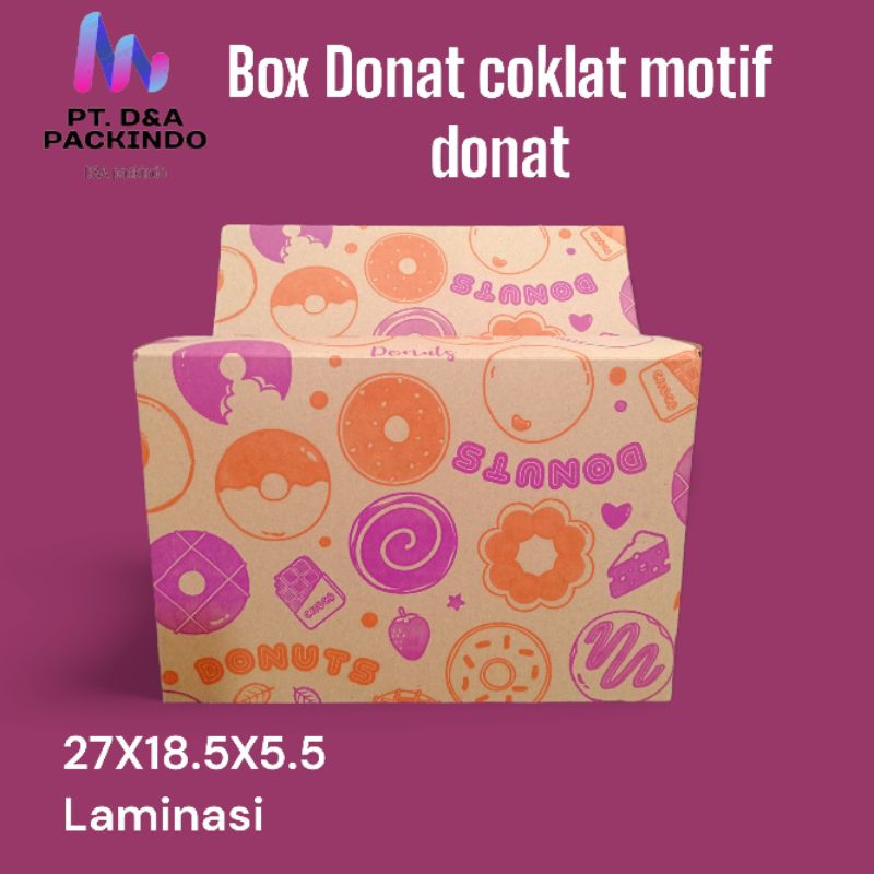 

Box Donat Coklat Motif Donat//B24K4//ukuran 27X18.5X5.5