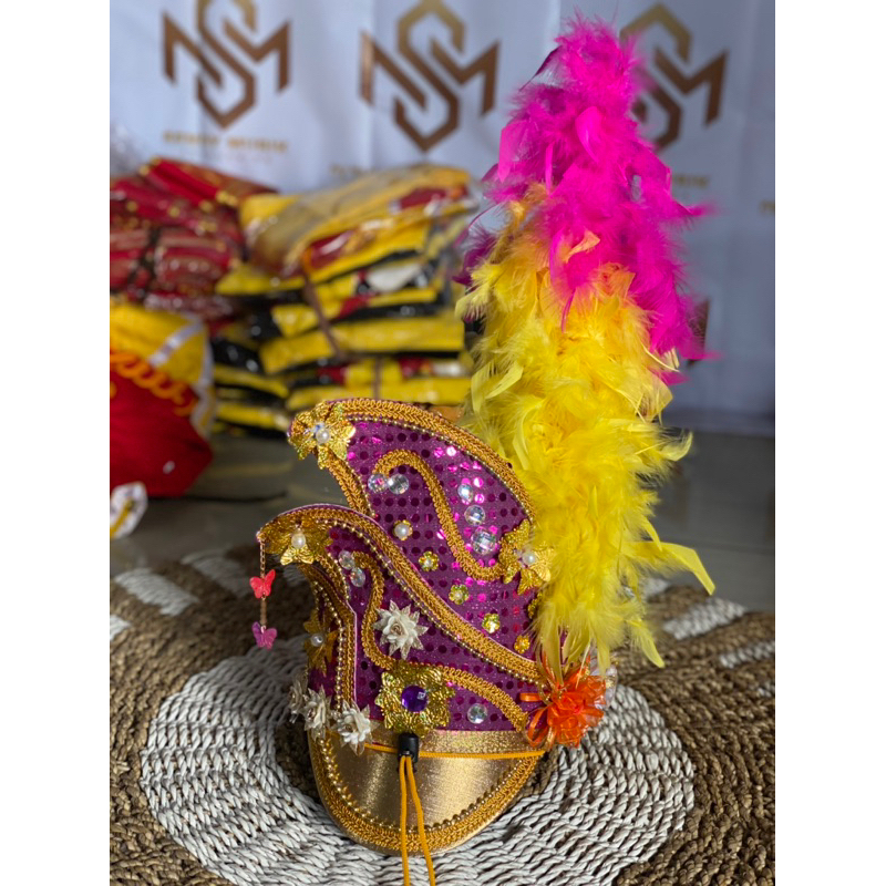 Topi Mayoret Merak Bulu Double Drumband Marchingband Best Seller