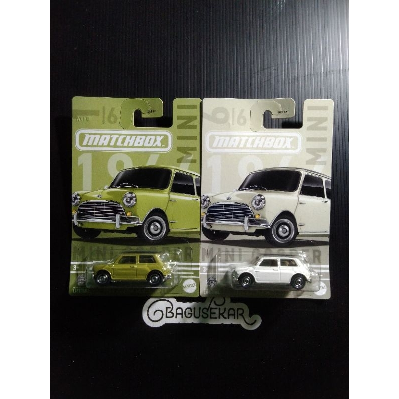 sepaket matchbox austin mini cooper hijau dan putih