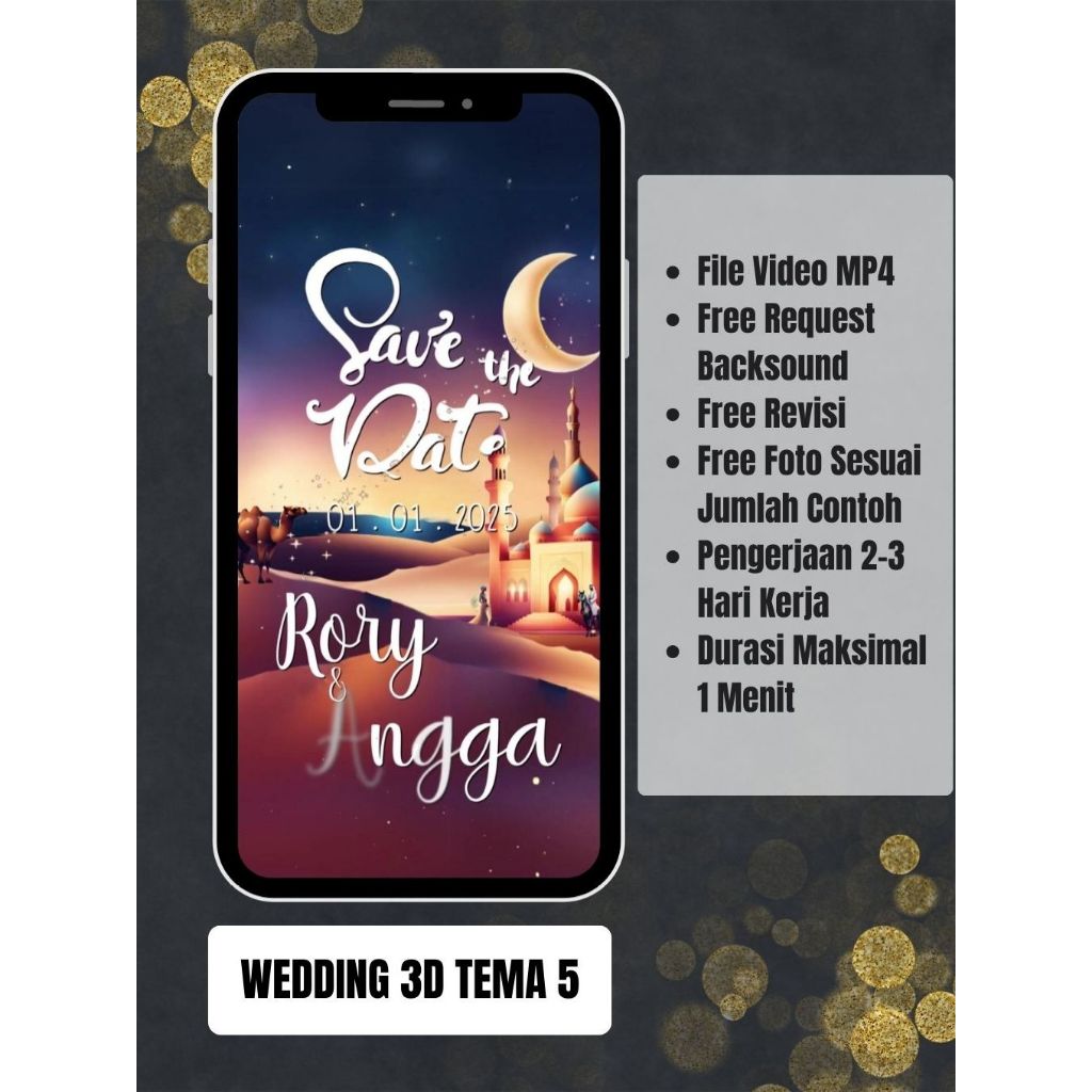 Undangan Video Pernikahan 3D Tema 5