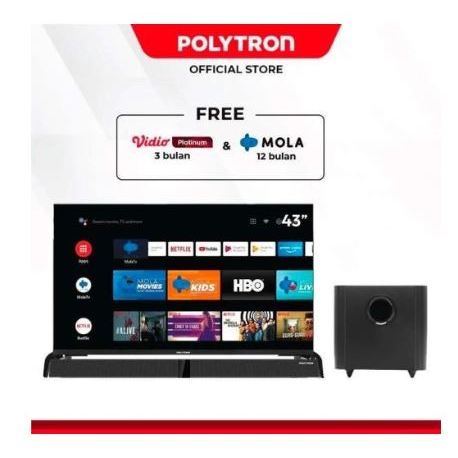 TV Polytron PLD 43BAG5959 43 Inch Android TV + Soundbar