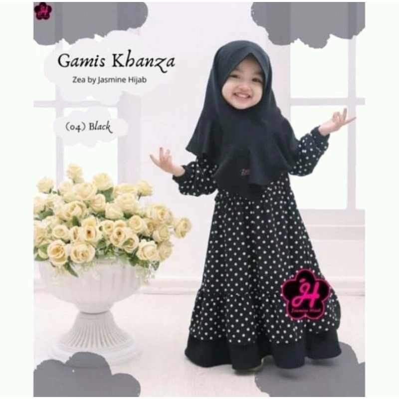 (GRATIS HIJAB) GAMIS ANAK POLKADOT // GAMIS ANAK SYARI'I POLKADOT