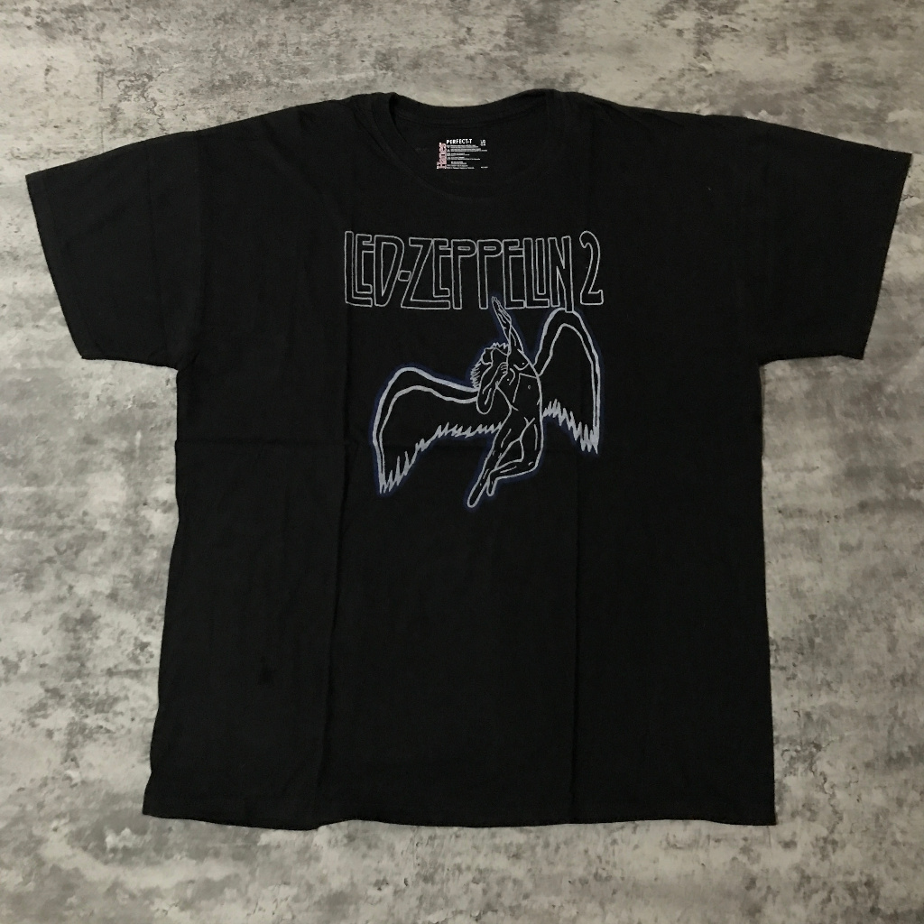 Kaos Maskot Band Led Zeppelin 2 Icarus by Hanes Hitam Keren Spesial