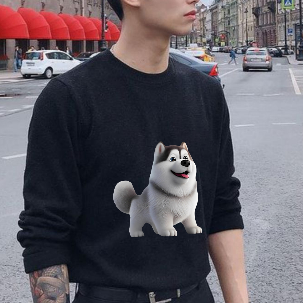 Orora Sweater Wanita Cute Husky Dog - Baju Atasan Sablon High Quality Pria Wanita Ukuran S M L XL XXL XXXL keren Original SW OR3D 106