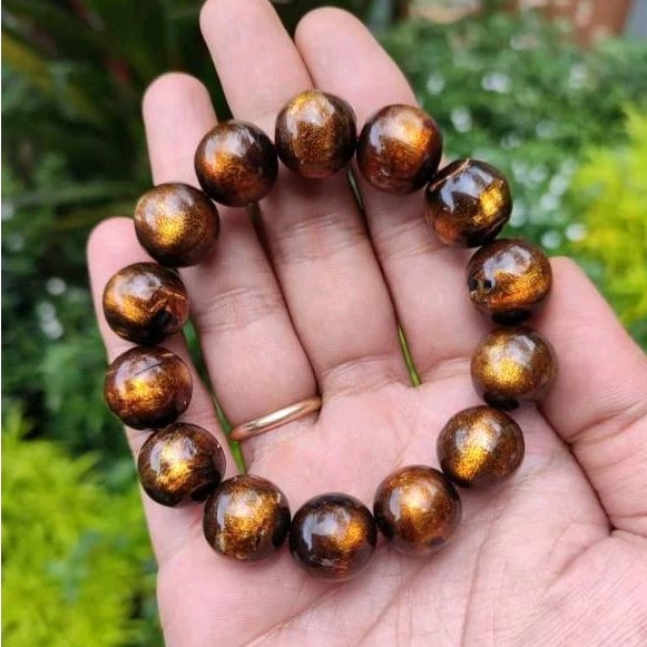 Gelang Tasbih Akar Bahar Tali arus Dim 10mm tipe Tali karet