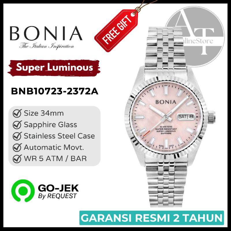 Jam Tangan Wanita Automatic Bonia B10723-2372A BNB10723 Sapphire ORIGINAL Resmi