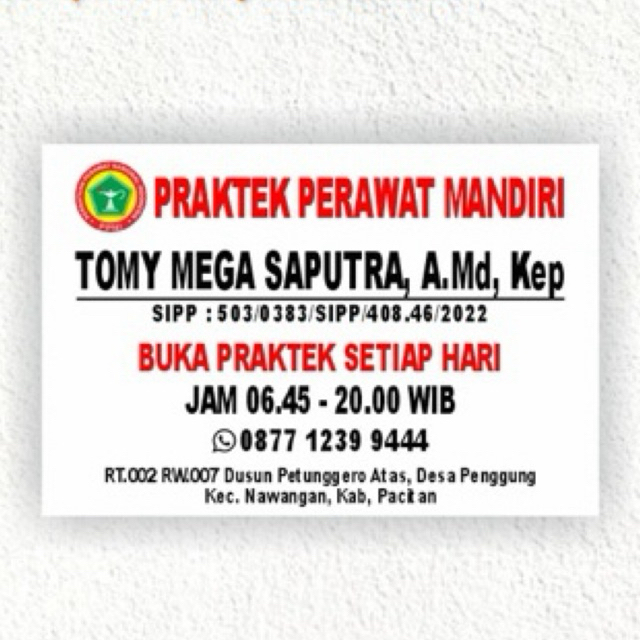 

Sign Akrilik Praktek Perawat Mandiri