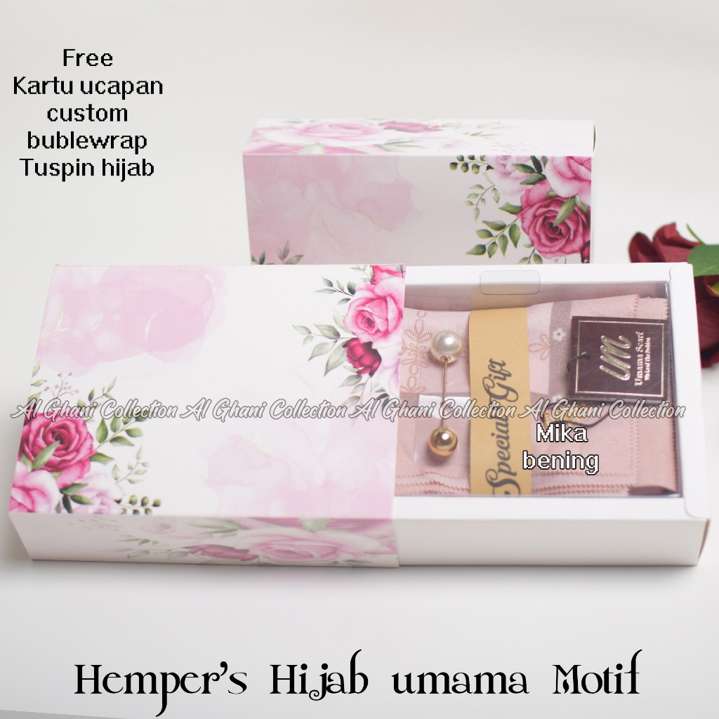 GIFT BOX HAMPERS HIJAB UMAMA MOTIF METAL LOGO