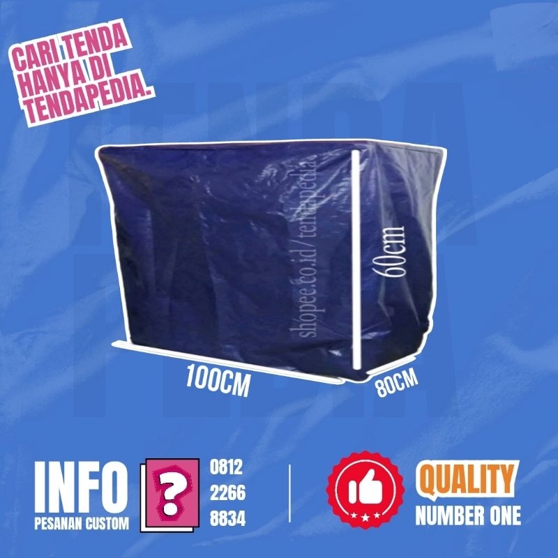 TERPAL TUTUP GEROBAK / TUTUP ETALASE 100X80X60CM
