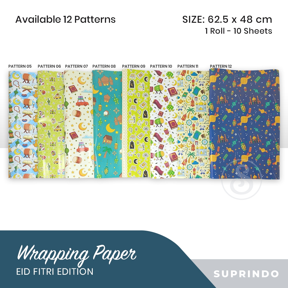 

(10 lbr) Kertas Kado Lebaran Idul Fitri