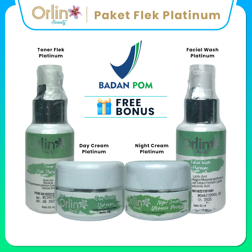Paket Flek Platinum Orlin Beauty Memudarkan Flek Hitam  BPOM