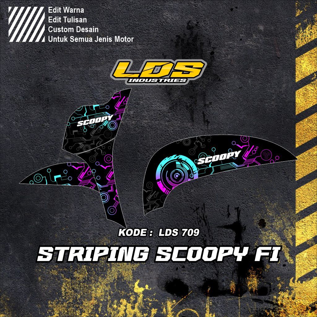 STICKER TERBARU STRIPING SCOOPY FI NEW 2017-2019 COSTUM DESAIN RACING