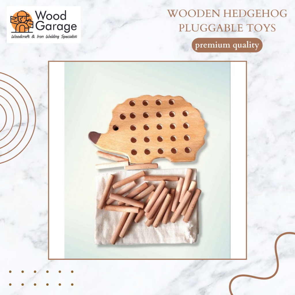 Montessori Wooden Hedgehog Pluggable Toys / Educational Toys