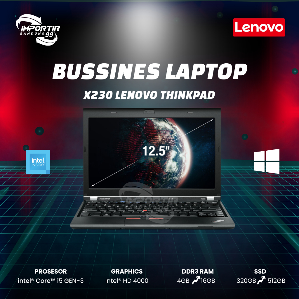 LENOVO THINKPAD X230 INTEL CORE i5 GEN 3 murah bergaransi like new