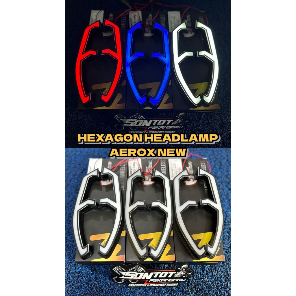 HEXAGON HEADLAMP AEROX NEW