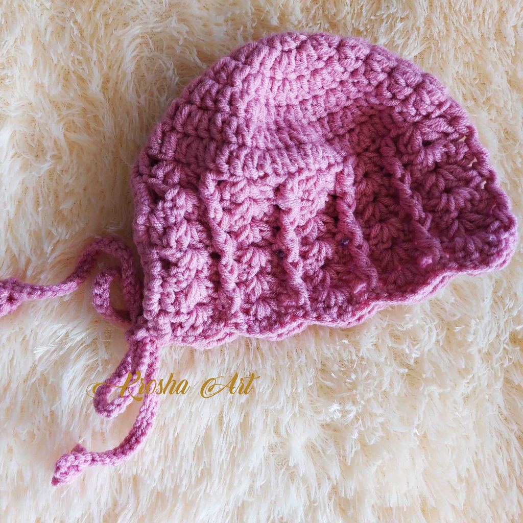 TOPI BONNET FOR BABY/ TOPI RAJUT/ BONNET HAT CROCHET