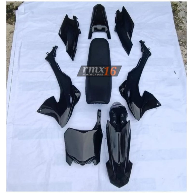 Body set klx bf dan spakbor depan crf 150 l plus papan nomor crf 150l body plus jok klx bf set spakb