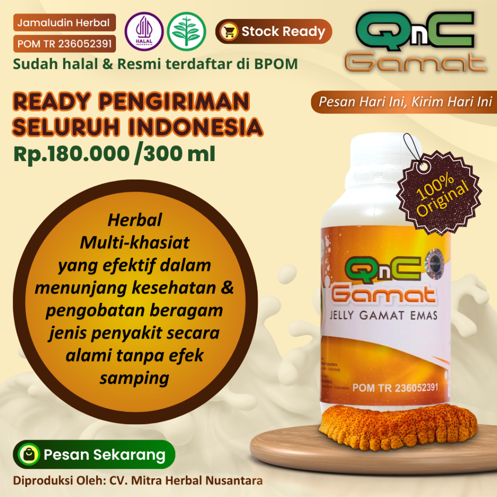 Obat Alergi Gatal - Obat Kulit Gatal Gatal - Obat Kulit Sensitif - QnC Jelly Gamat - 100% Original