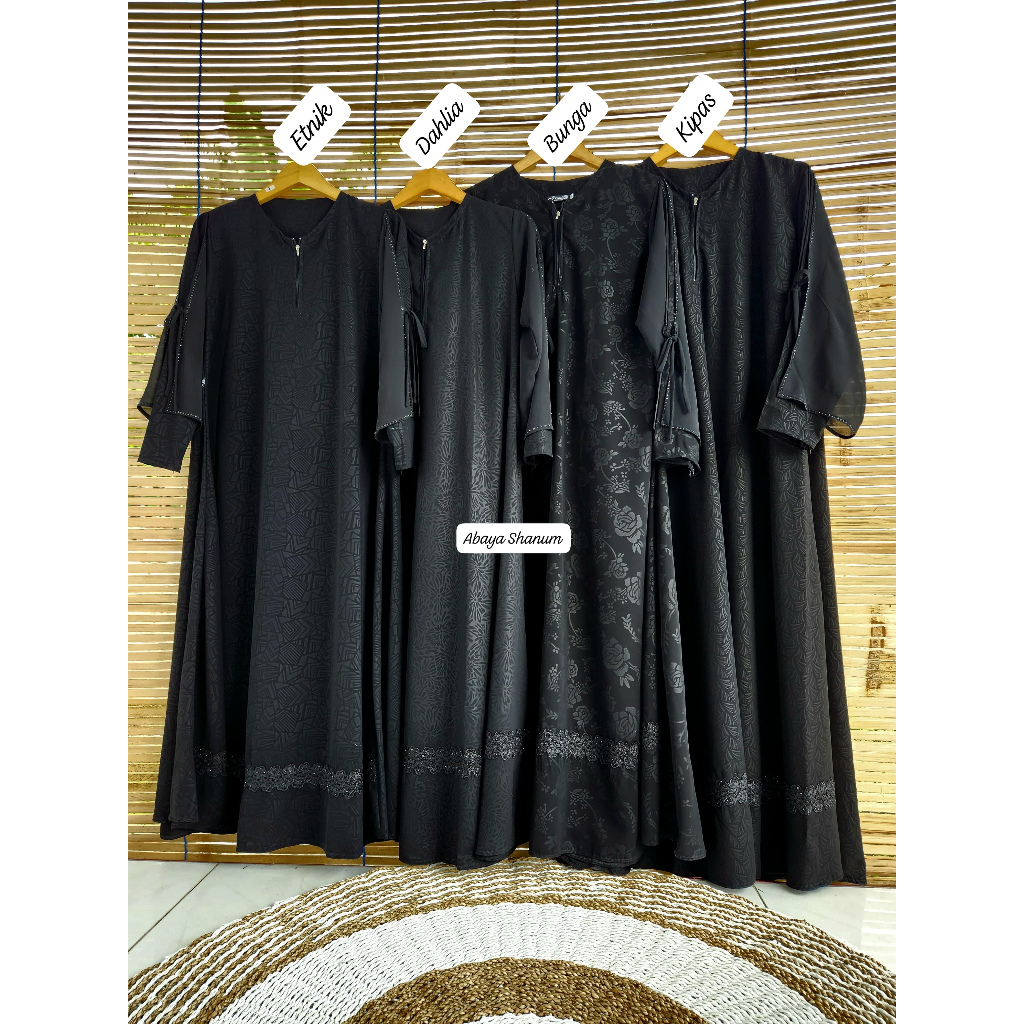 abaya shanum abaya embos jetblack murah berkualitas.