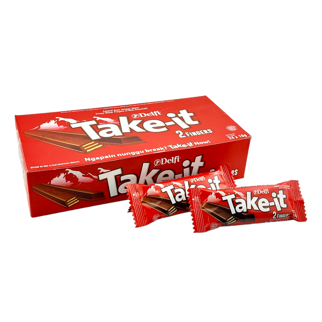 

Delfi Take It 2F Milk Chocolate Wafer BOX - Netto 24 bks x 16gr