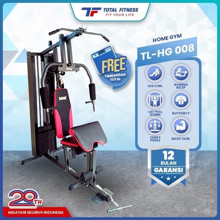 Home Gym 1 Sisi Alat Fitness Multifungsi Rumah - Beban 75 Kg Total Fitnes Bandung