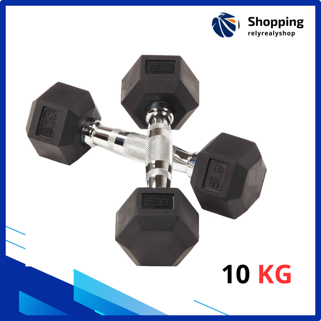 DUMBELL HEXAGONAL 10 KG BARBEL HEXAGONAL DUMBEL ORIGINAL IMPORT