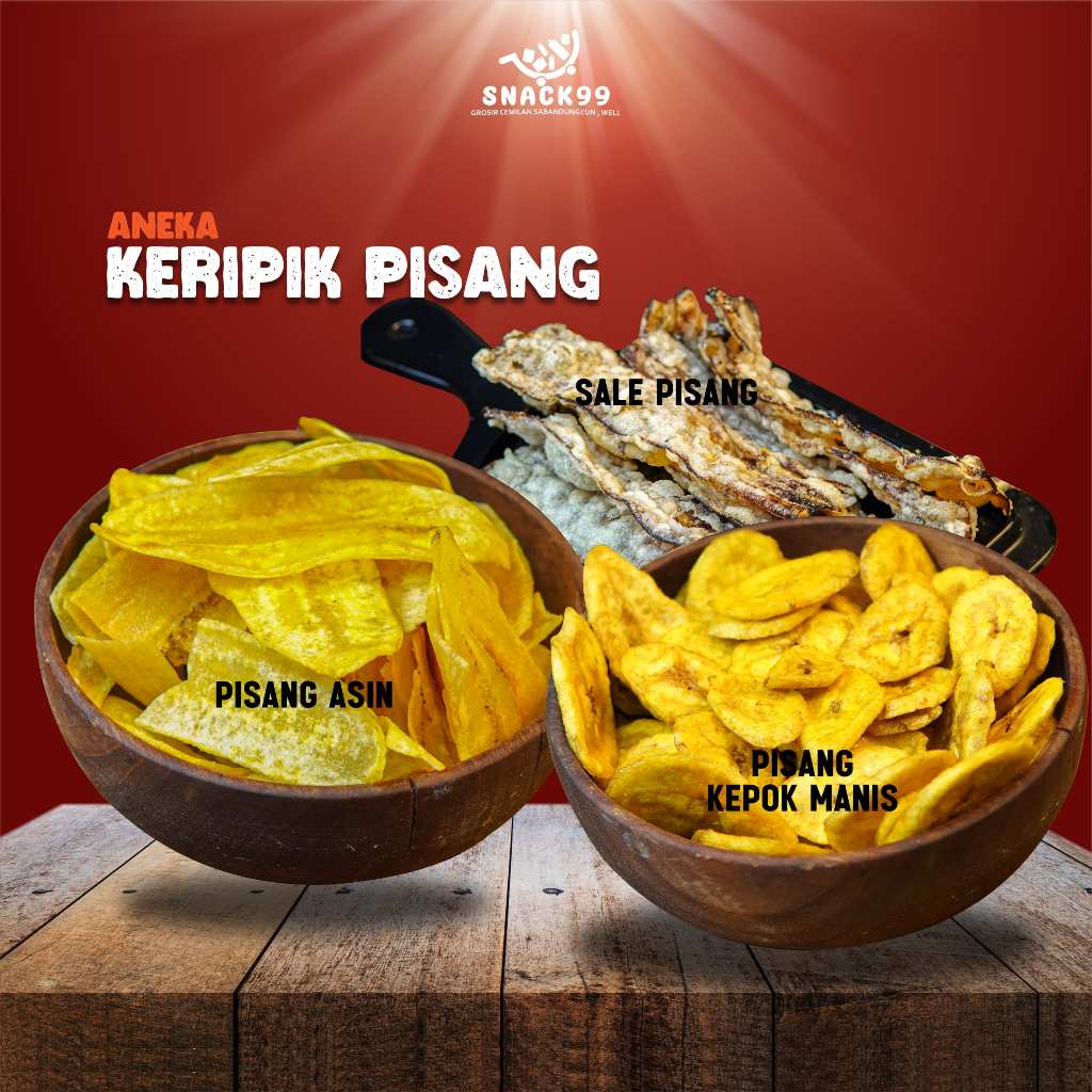 

[ Terlaris Snack 99 Pusat Jajanan Grosir ] Keripik Pisang Asin Sale Pisang Kepok Manis Curah Grosir Ecer