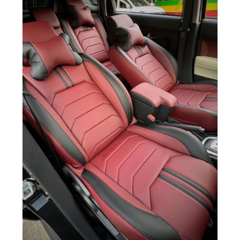 Sarung Jok Mobil Vios Gen 3 Warna Burgundy Full Set