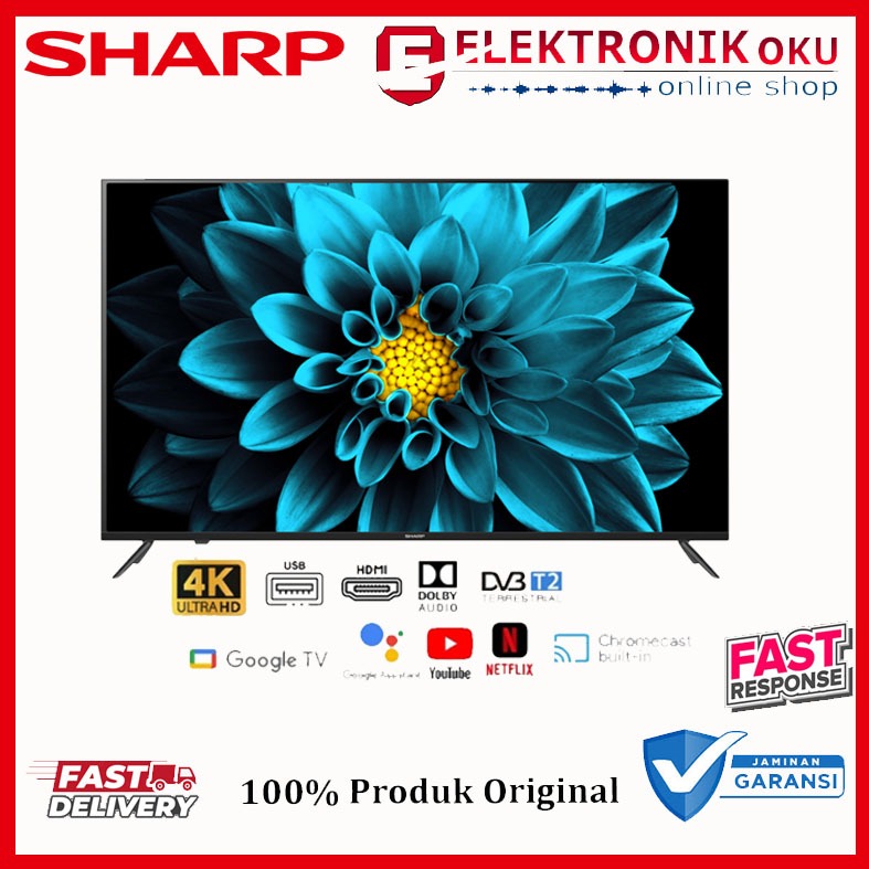 Sharp 55EK2X 55 Inch 4K UHDR Smart Android Digital TV /4T-C55EK2X