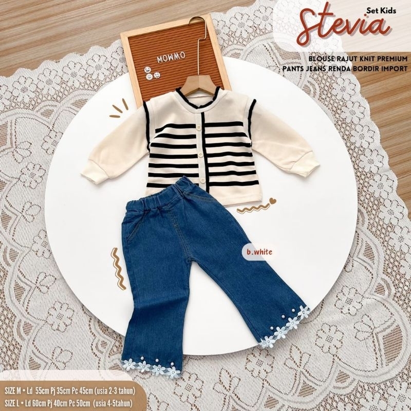 Stevia setelan anak bahan lembut best seller original by mowmo