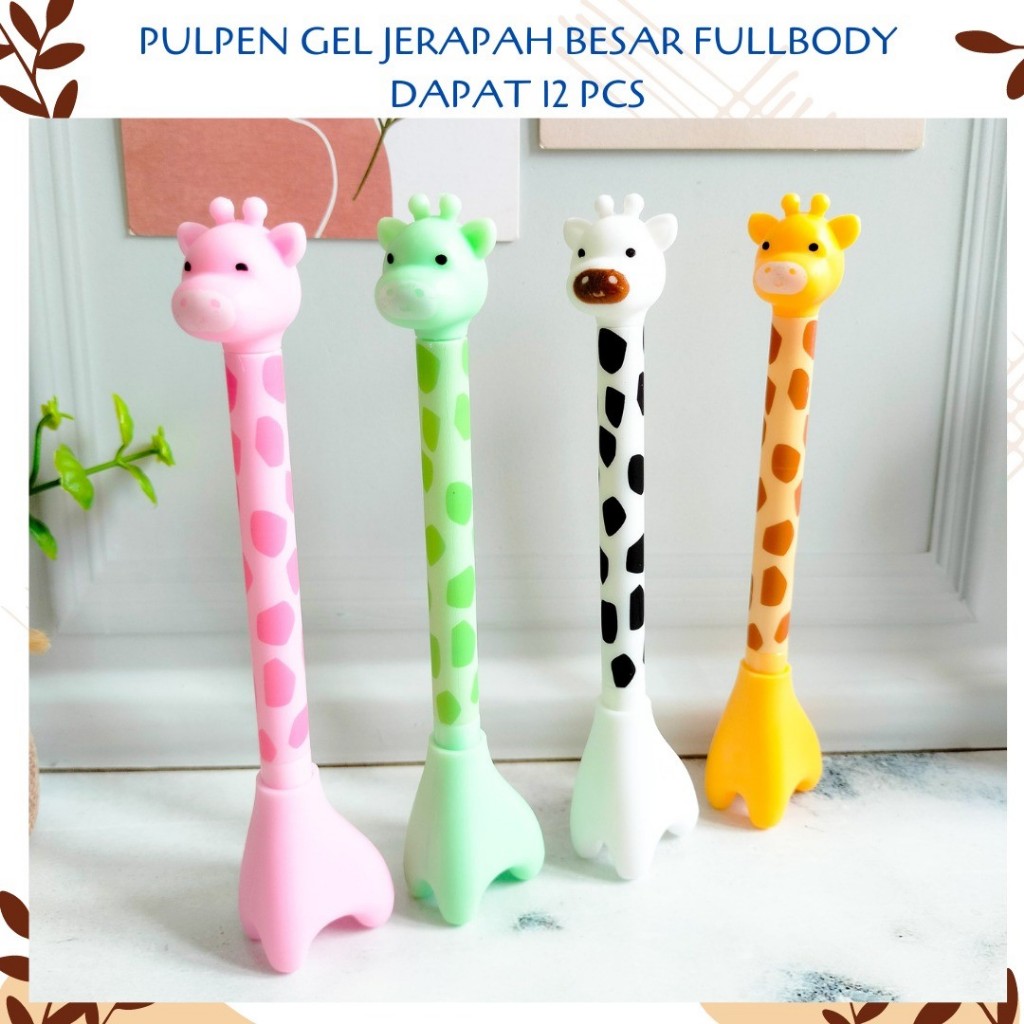 

SELUSIN (12 PCS) PULPEN GEL JERAPAH BESAR FULLBODY PGK-1122 GIRAFFE ZOO ANIMAL PEN PENA BOLPEN BOLPOIN LUCU ANAK ALAT TULIS KANTOR SEKOLAH MURAH TERMURAH COD