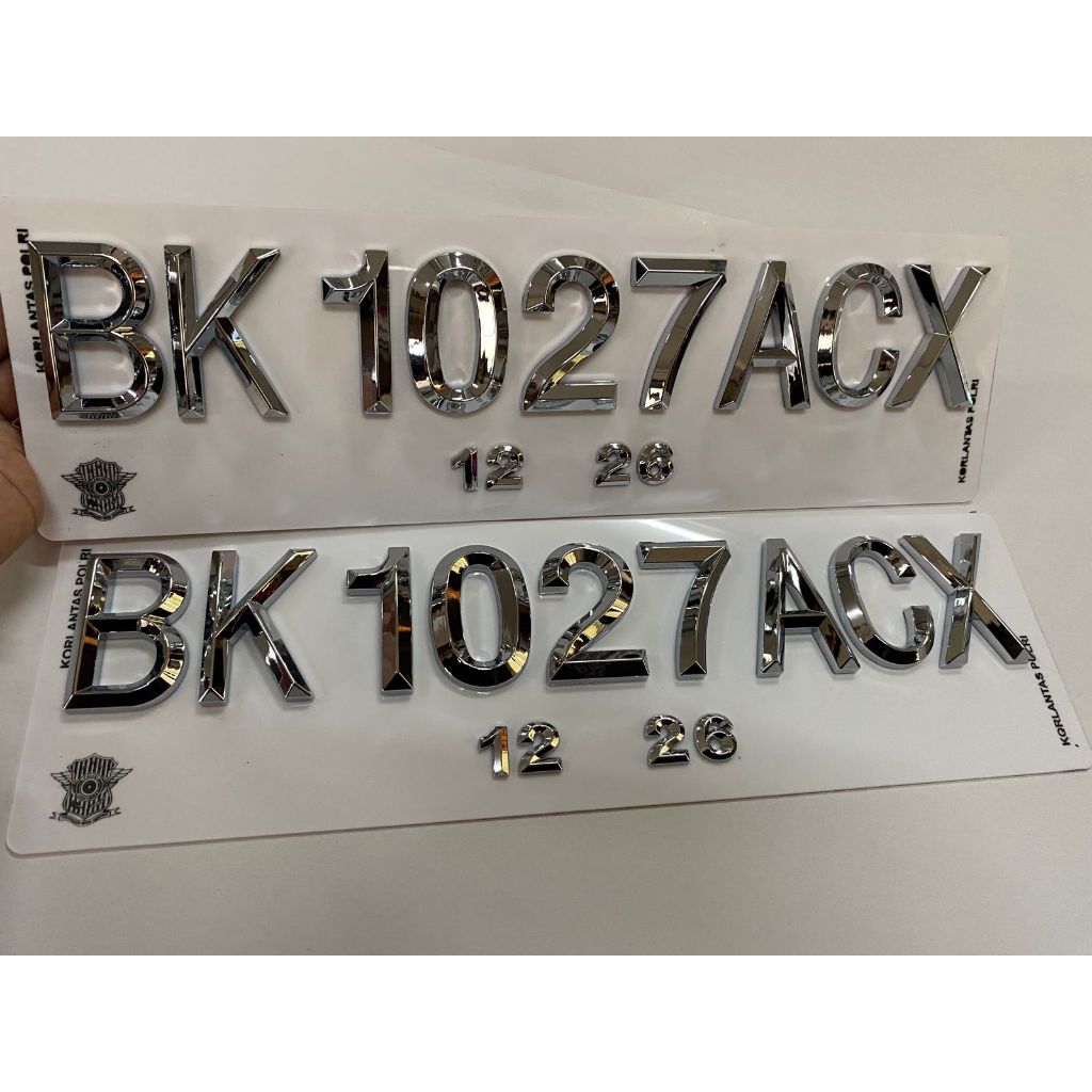 Plat Nomor Mobil Variasi Diamond Chrome Plat Putih