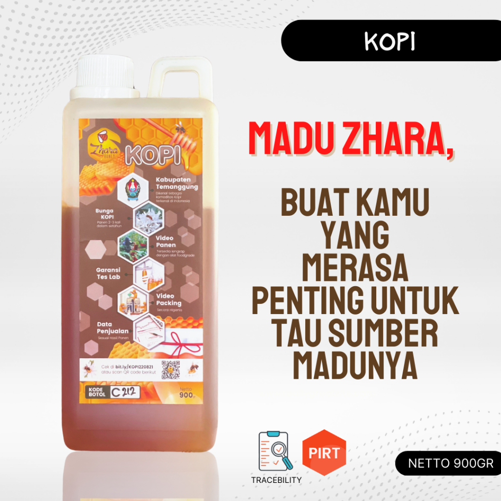 

Madu Kopi 900gr Zhara Honey - Madu Asli Murni Pure Raw Honey