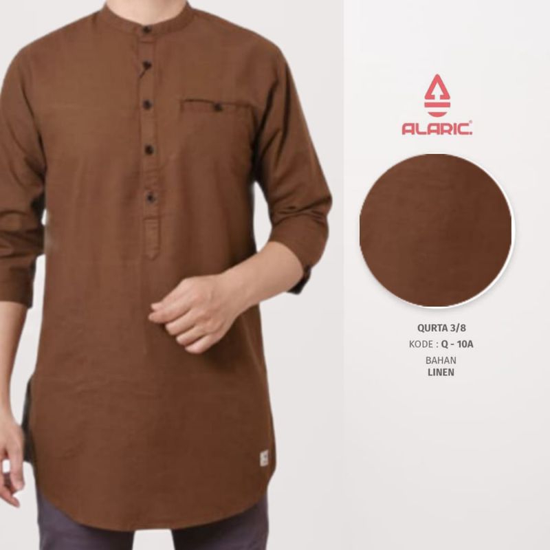 Alaric Baju Koko kurta pria dewasa lengan 3/4